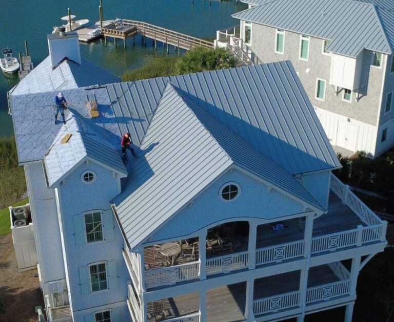 metal roof being installed by Summit Roofing