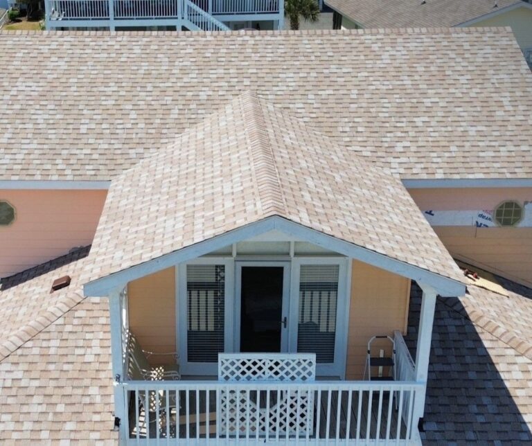 tan shingle roof