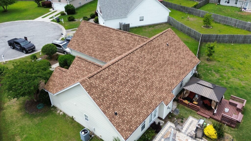 best roofing shingles brown and white house