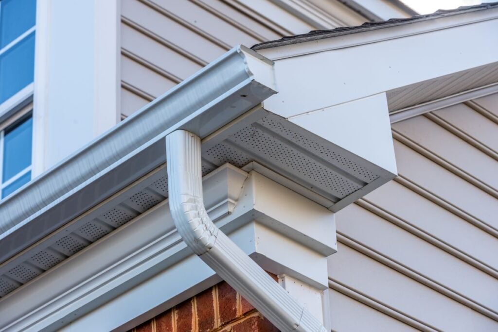 eave vs soffit white gutter